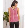 imageSweatyRocks Womens Sleeveless Scoop Neck Shirt Contract Mesh Racerback Tank TopWatermelon Red