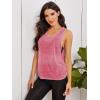 imageSweatyRocks Womens Sleeveless Scoop Neck Shirt Contract Mesh Racerback Tank TopWatermelon Red