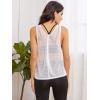 imageSweatyRocks Womens Sleeveless Scoop Neck Shirt Contract Mesh Racerback Tank TopWhite