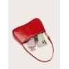 imageSweatyRocks Womens Small Crocodile Print Shoulder Bag Leather Clutch Purse Handbag with Zipper ClosureRed