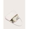 imageSweatyRocks Womens Small Crocodile Print Shoulder Bag Leather Clutch Purse Handbag with Zipper ClosureWhite