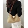 imageSweatyRocks Womens Straw Bag Paper Knot Strap Handle Zipper Shoulder Bag Summer Beach Weave Tote BagsKhaki