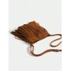 imageSweatyRocks Womens Tassel Boho Small Suede Crossbody Bag with Adjustable StrapBrown