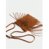 imageSweatyRocks Womens Tassel Boho Small Suede Crossbody Bag with Adjustable StrapBrown