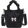 imageSweatyRocks Womens Bucket Bag Bow Shoulder Bag Crossbody Handbag Handle Satchel PurseBlack
