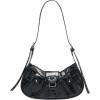 imageSweatyRocks Womens Buckle Leather Crocodile Embossed Zipper Handbag Shoulder Bag with Adjustable StrapBlack