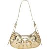 imageSweatyRocks Womens Buckle Leather Crocodile Embossed Zipper Handbag Shoulder Bag with Adjustable StrapGold