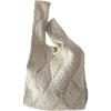 imageSweatyRocks Womens Hollow Out Knitted Large Capacity Shoulder Handbag Geometric Pattern Double Handle Solid Crochet BagBeige