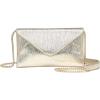 imageSweatyRocks Womens PU Leather Envelop Clutch Evening Bags Chain Strap Flap Square Handbag Solid Mini Crossbody BagsGold