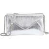 imageSweatyRocks Womens PU Leather Envelop Clutch Evening Bags Chain Strap Flap Square Handbag Solid Mini Crossbody BagsSilver