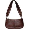 imageSweatyRocks Womens PU Leather Studded Zipper Shoulder Bag Top Handle Casual Crossbody BagCoffee Brown