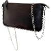 imageSweatyRocks Womens PU Leather Vintage Crossbody Bag Zipper Beaded Chain Envelope Bag Solid Bark Texture Square HandbagBlack
