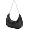 imageSweatyRocks Womens Pearls Chain Top Handle Shoulder Bags PU Leather Zipper Hobo Bags Clutch PursesBlack Pearls