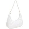 imageSweatyRocks Womens Pearls Chain Top Handle Shoulder Bags PU Leather Zipper Hobo Bags Clutch PursesWhite