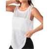 imageSweatyRocks Womens Sleeveless Scoop Neck Shirt Contract Mesh Racerback Tank TopWhite Solid
