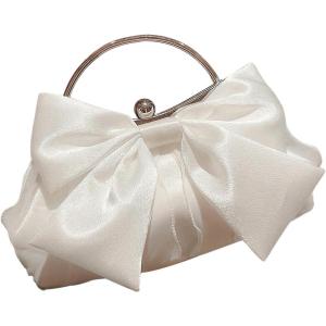 imageSweatyRocks Womens Cute Bow Decor Clutch Purse Evening Handbag Prom Crossbody BagsWhite