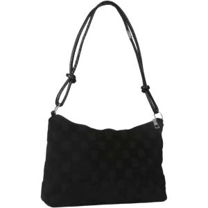 imageSweatyRocks Womens Hobo Purse Checkered Zip Up Shoulder Bag Casual HandbagBlack