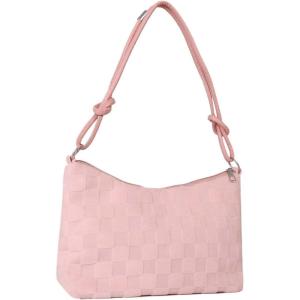 imageSweatyRocks Womens Hobo Purse Checkered Zip Up Shoulder Bag Casual HandbagPink