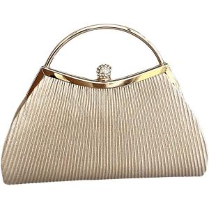 imageSweatyRocks Womens Metallic Rhinestone Studded Evening Handbag Kiss Lock Elegant Mini Clutch PurseGold