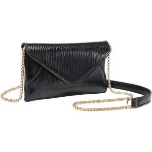 imageSweatyRocks Womens PU Leather Envelop Clutch Evening Bags Chain Strap Flap Square Handbag Solid Mini Crossbody BagsBlack