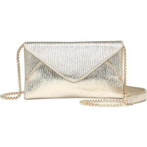 imageSweatyRocks Womens PU Leather Envelop Clutch Evening Bags Chain Strap Flap Square Handbag Solid Mini Crossbody BagsGold