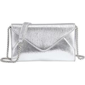 imageSweatyRocks Womens PU Leather Envelop Clutch Evening Bags Chain Strap Flap Square Handbag Solid Mini Crossbody BagsSilver