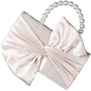 imageSweatyRocks Womens Satin Evening Bag Bow Clutch Purse Formal Party HandbagApricot