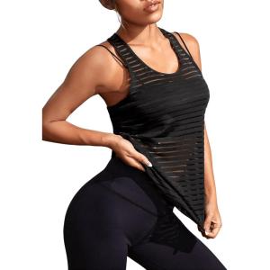 imageSweatyRocks Womens Sleeveless Scoop Neck Shirt Contract Mesh Racerback Tank TopPure Black