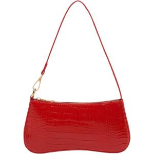 imageSweatyRocks Womens Small Crocodile Print Shoulder Bag Leather Clutch Purse Handbag with Zipper ClosureRed