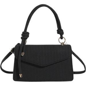 imageSweatyRocks Womens Tote Handbag Small Textured Knot Strap Crossbody PurseBlack