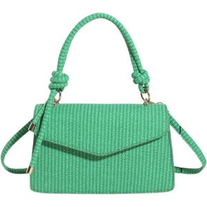 imageSweatyRocks Womens Tote Handbag Small Textured Knot Strap Crossbody PurseGreen