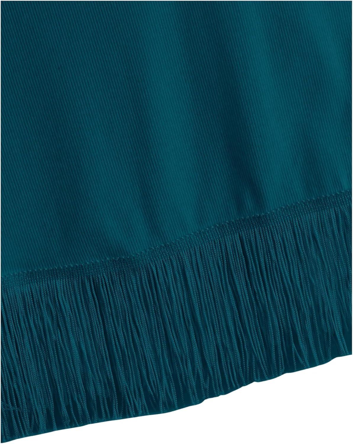 imageSweatyRocks Womens Casual Sleeveless Stretchy Ribbed Knit Shirt Racerback Crop Fringe Tank topTeal Blue