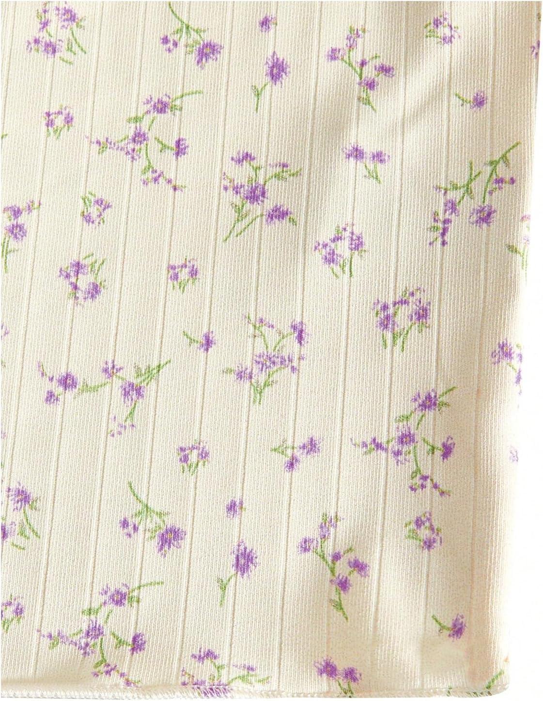 imageSweatyRocks Womens Casual Summer Floral Print Sleeveless Stretch Crop Tank TopApricot and Purple