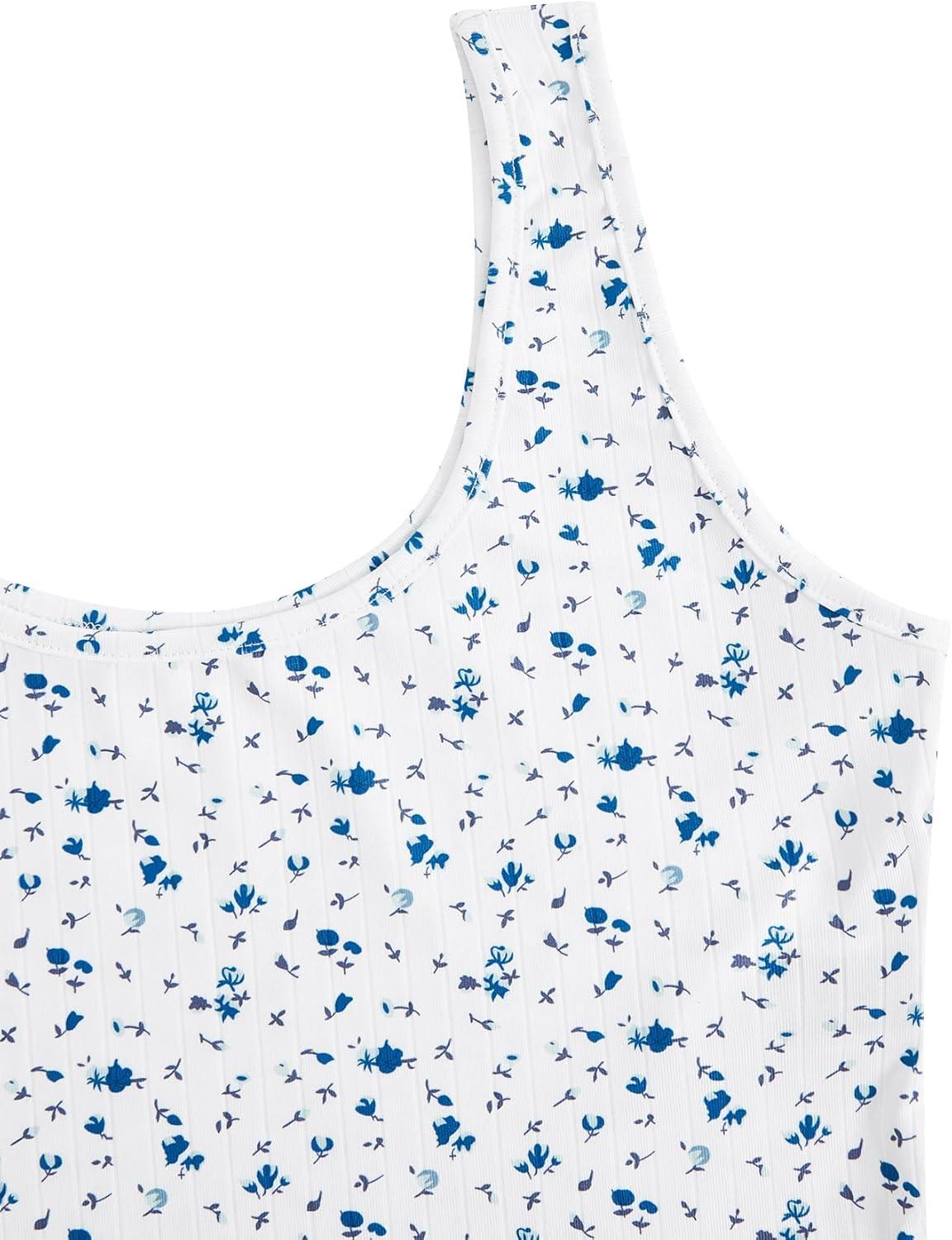 imageSweatyRocks Womens Casual Summer Floral Print Sleeveless Stretch Crop Tank TopFloral White
