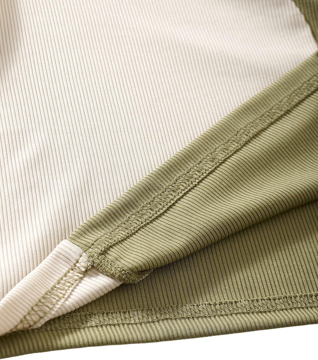 imageSweatyRocks Womens Summer Ribbed Knit Sleeveless Vest Color Block Crop Tank TopBeige Green