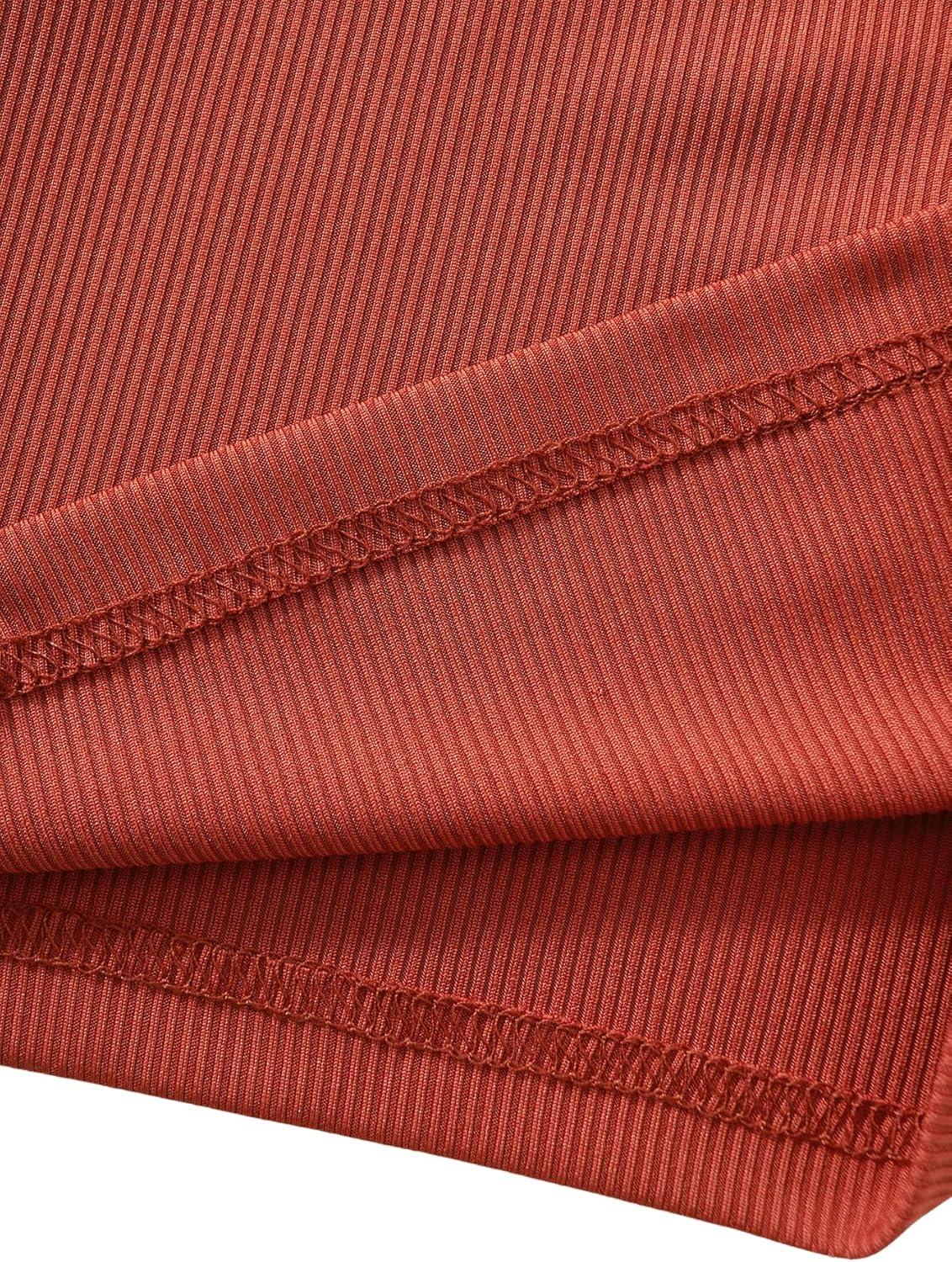 imageSweatyRocks Womens Summer Ribbed Knit Sleeveless Vest Color Block Crop Tank TopBrown Red