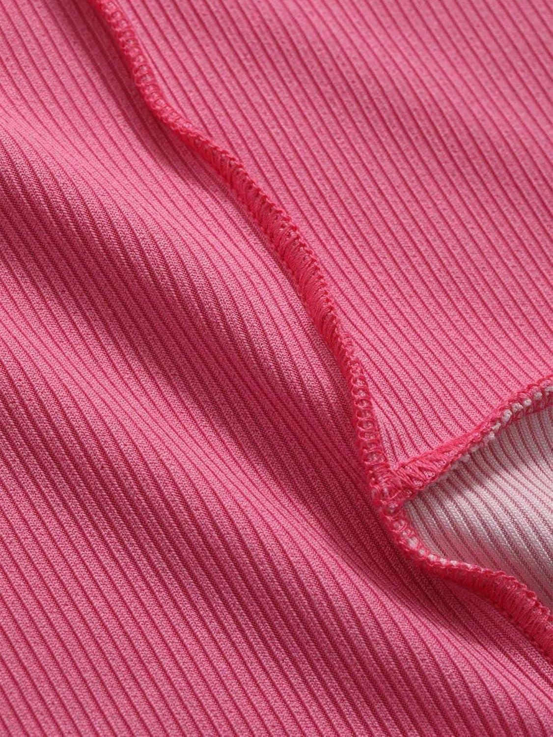 imageSweatyRocks Womens Summer Ribbed Knit Sleeveless Vest Color Block Crop Tank TopHot Pink Light Pink