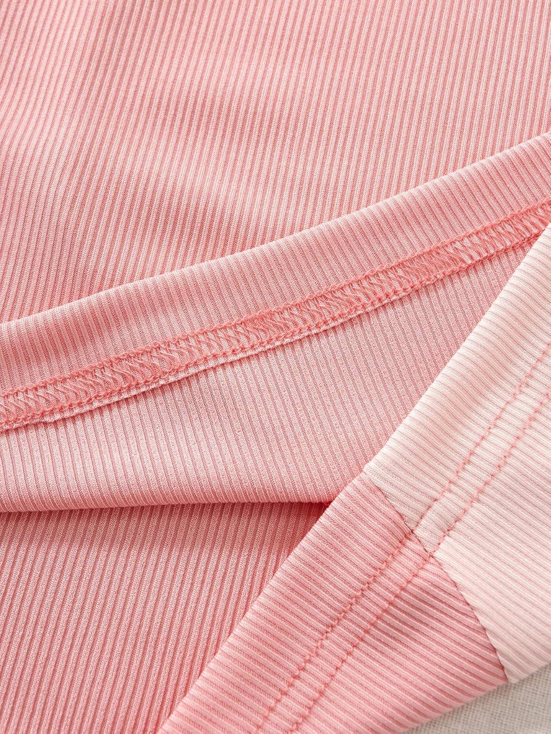 imageSweatyRocks Womens Summer Ribbed Knit Sleeveless Vest Color Block Crop Tank TopLight Pink