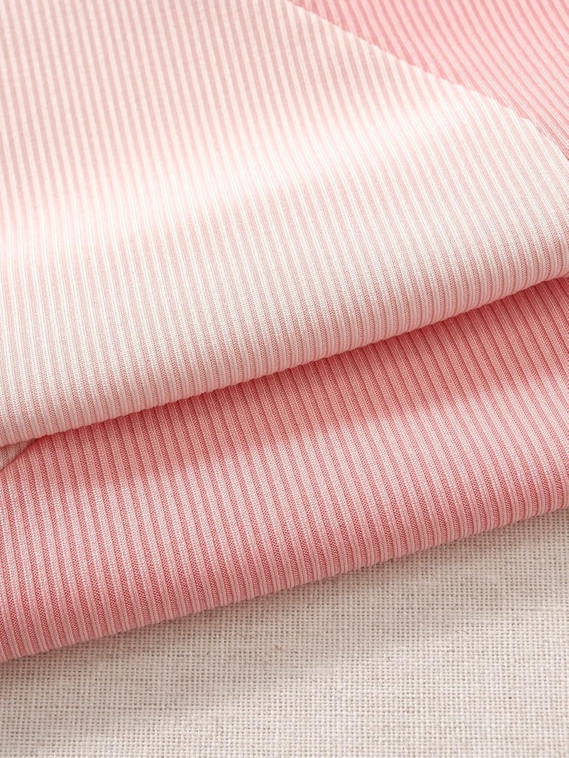imageSweatyRocks Womens Summer Ribbed Knit Sleeveless Vest Color Block Crop Tank TopLight Pink