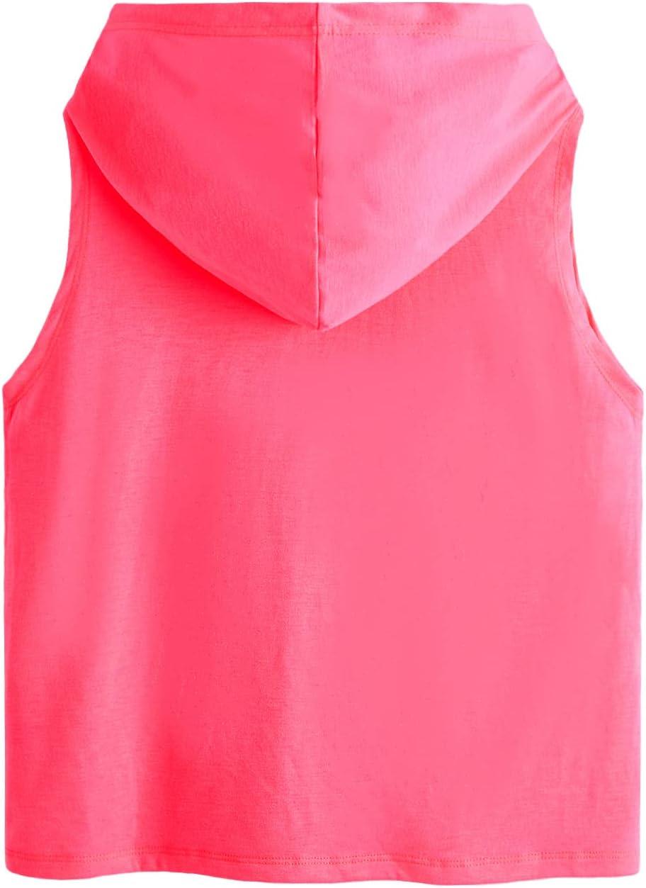 imageSweatyRocks Womens Summer Sleeveless Hooded Tank Top TShirt for Athletic Exercise Relaxed BreathableBright Pink