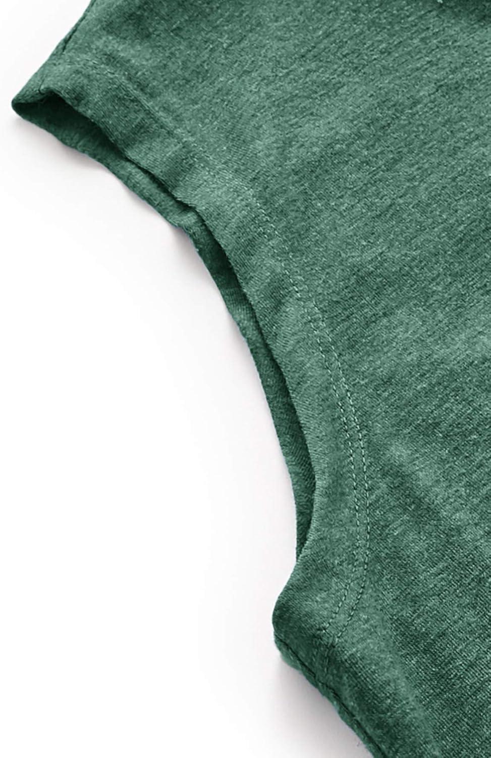 imageSweatyRocks Womens Summer Sleeveless Hooded Tank Top TShirt for Athletic Exercise Relaxed BreathableDeep Green