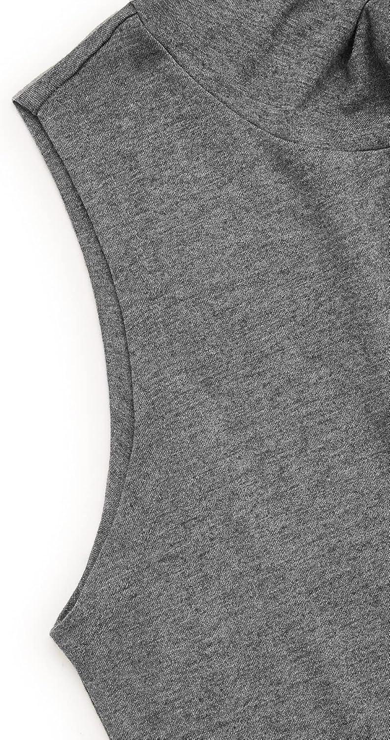 imageSweatyRocks Womens Summer Sleeveless Hooded Tank Top TShirt for Athletic Exercise Relaxed BreathableDeep Grey
