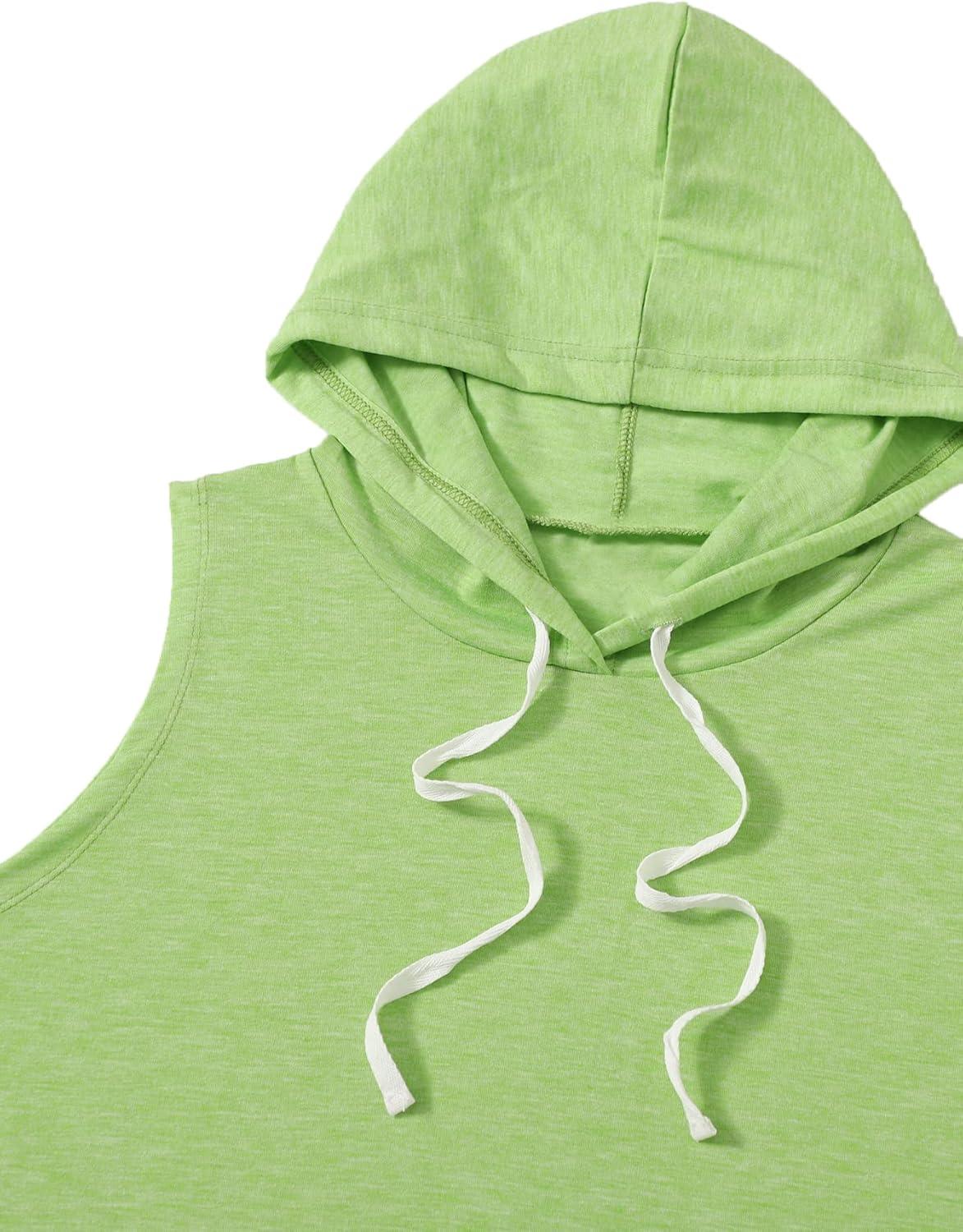 imageSweatyRocks Womens Summer Sleeveless Hooded Tank Top TShirt for Athletic Exercise Relaxed BreathableGrass Green