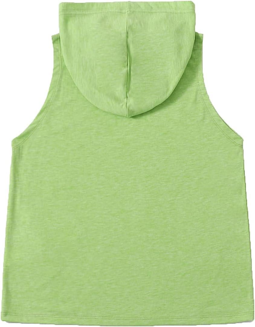 imageSweatyRocks Womens Summer Sleeveless Hooded Tank Top TShirt for Athletic Exercise Relaxed BreathableGrass Green