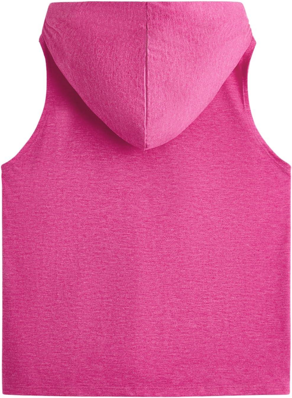 imageSweatyRocks Womens Summer Sleeveless Hooded Tank Top TShirt for Athletic Exercise Relaxed BreathableHot Pink