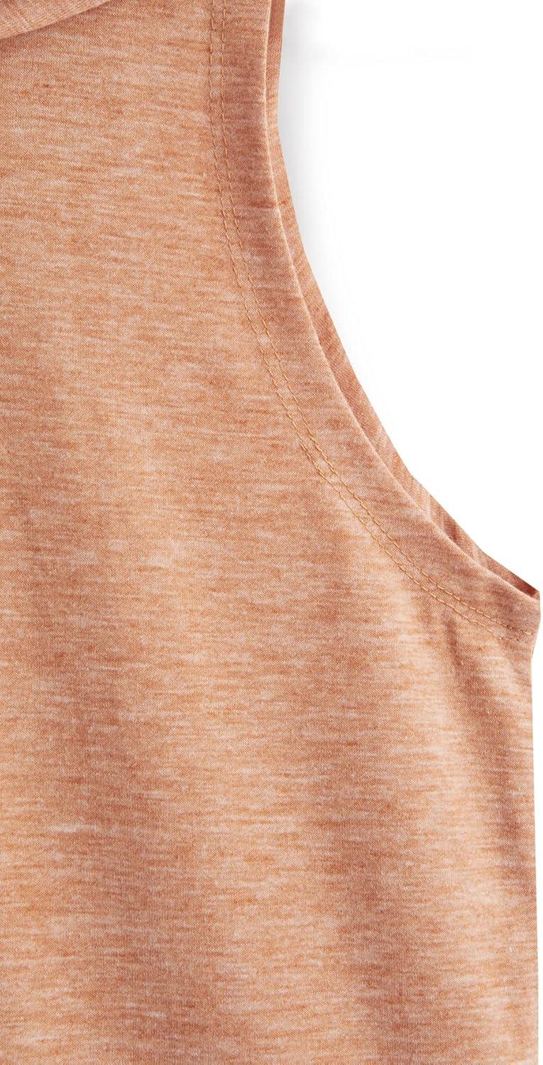 imageSweatyRocks Womens Summer Sleeveless Hooded Tank Top TShirt for Athletic Exercise Relaxed BreathableKhaki