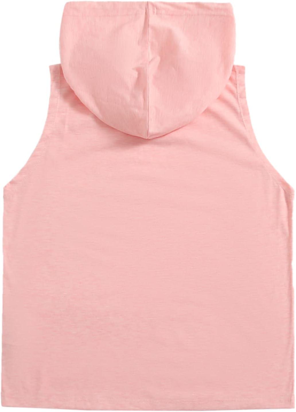 imageSweatyRocks Womens Summer Sleeveless Hooded Tank Top TShirt for Athletic Exercise Relaxed BreathableLight Pink
