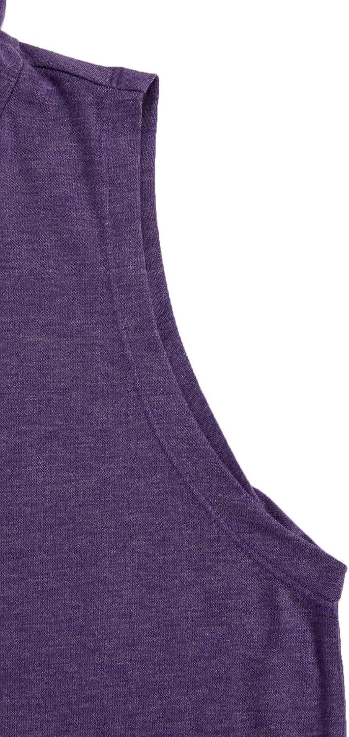 imageSweatyRocks Womens Summer Sleeveless Hooded Tank Top TShirt for Athletic Exercise Relaxed BreathablePlain Purple