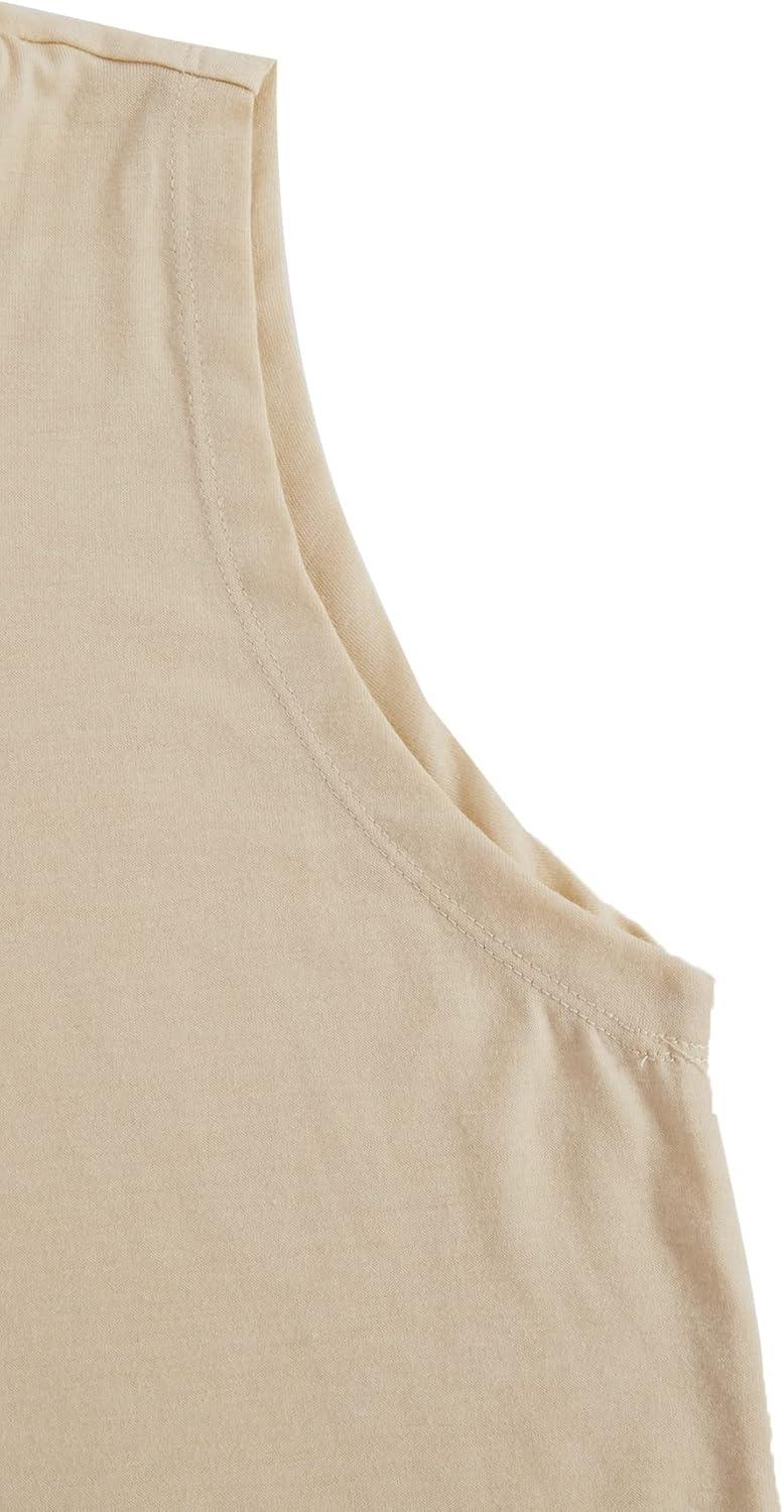 imageSweatyRocks Womens Summer Sleeveless Hooded Tank Top TShirt for Athletic Exercise Relaxed BreathableSolid Apricot
