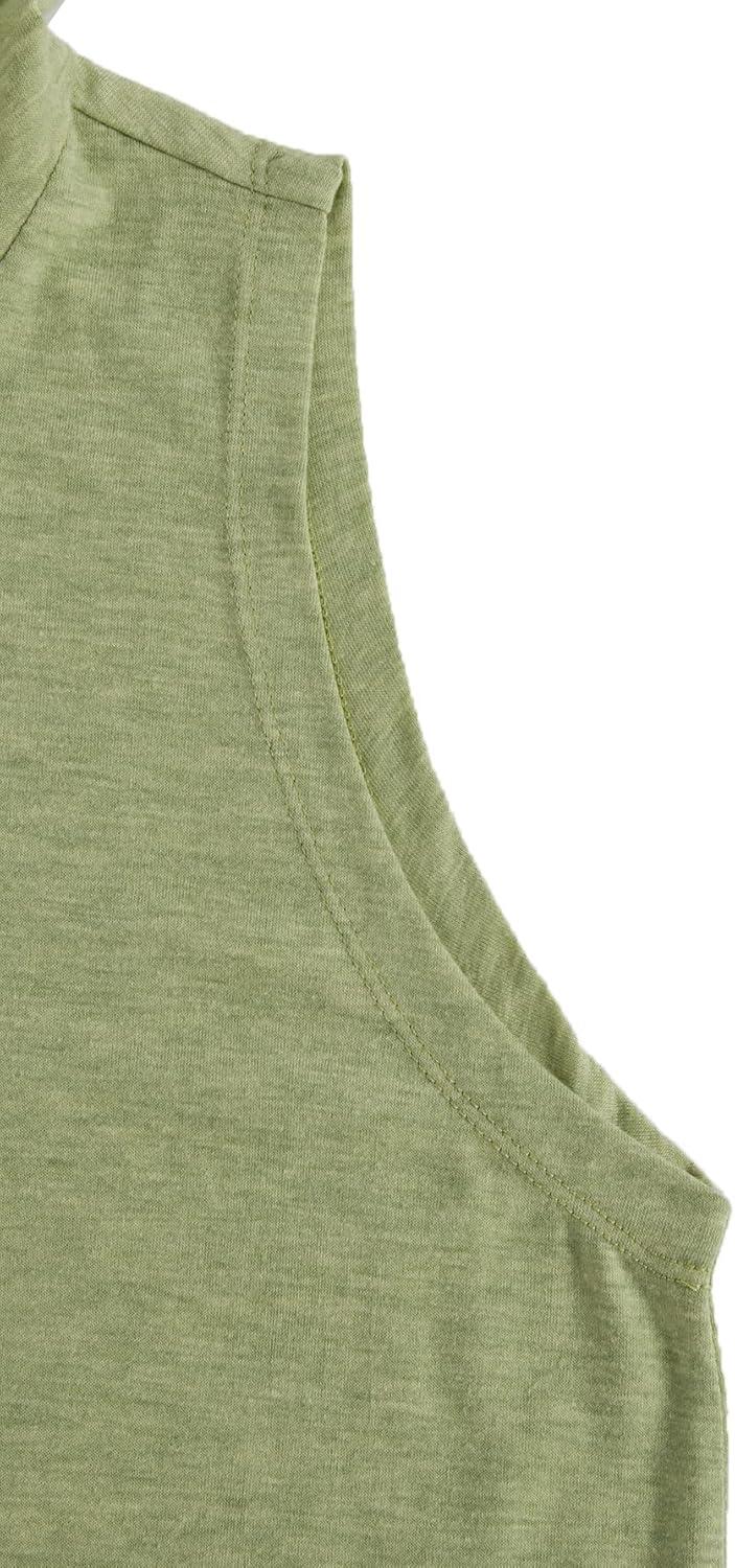 imageSweatyRocks Womens Summer Sleeveless Hooded Tank Top TShirt for Athletic Exercise Relaxed BreathableSolid Green